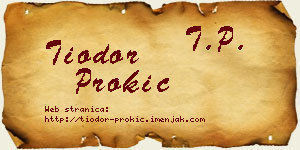 Tiodor Prokić vizit kartica